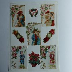 Images chromos gaufrés découpés Sans-culotte, enfants 1890