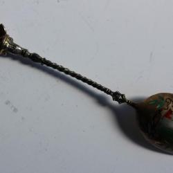Cuillère souvenir Neuchatel Suisse argent émail