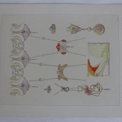 Estampe BIJOUX Maurice DAURAT Art nouveau