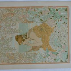 Estampe La musique Allégorie POPINEAU Art nouveau