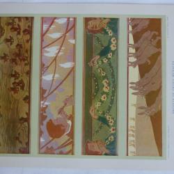 Estampe Projet de frises murales JULES DUVINAGE Art nouveau
