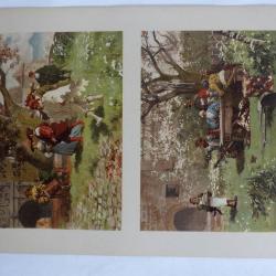 Estampe Scènes de chevallerie Art nouveau