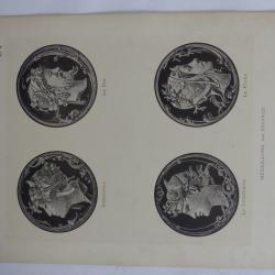 Estampe Médaillons FOURNIER Art nouveau