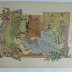 Estampe L'agriculture Panneau décoratif EUGENE GRASSET Art nouveau
