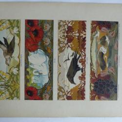 Estampe Les saisons Frise BEK-GRAN Art nouveau