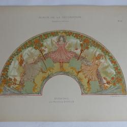 Estampe Eventail Maurice DUFLO Art nouveau