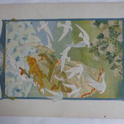 Estampe L'air Allégorie G. BOURGEOT Art nouveau