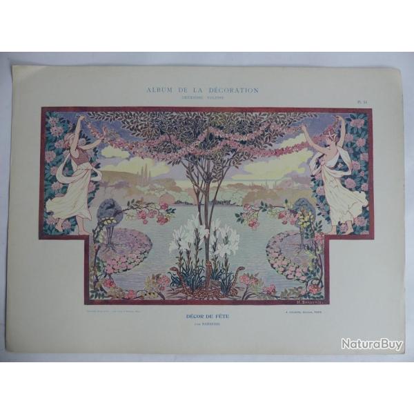 Estampe Dcor de fte BARBERIS Art nouveau
