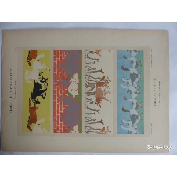 Estampe Frises au pochoir Francis JOURDAIN Art nouveau