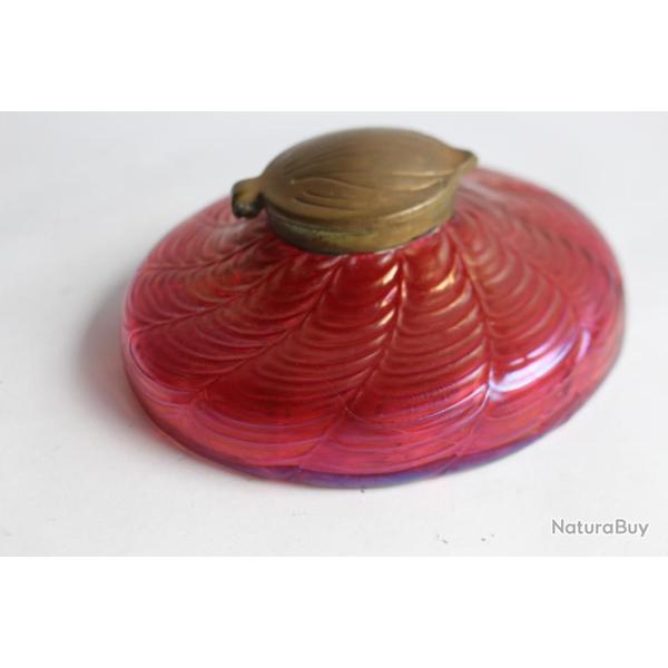 Encrier en verre iris�  Viennois LOETZ - KRALIK Art nouveau