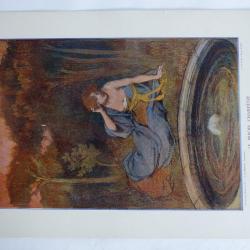Estampe Le miroir champêtre Paysage AMAN JEAN Art nouveau