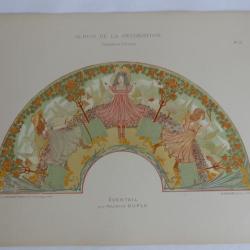 Estampe Eventail Maurice DUFLO Art nouveau