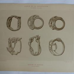 Estampe Boucles de ceintures André METHEY Art nouveau