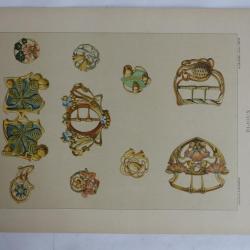 Estampe Paravent Edme COUTY Art nouveau