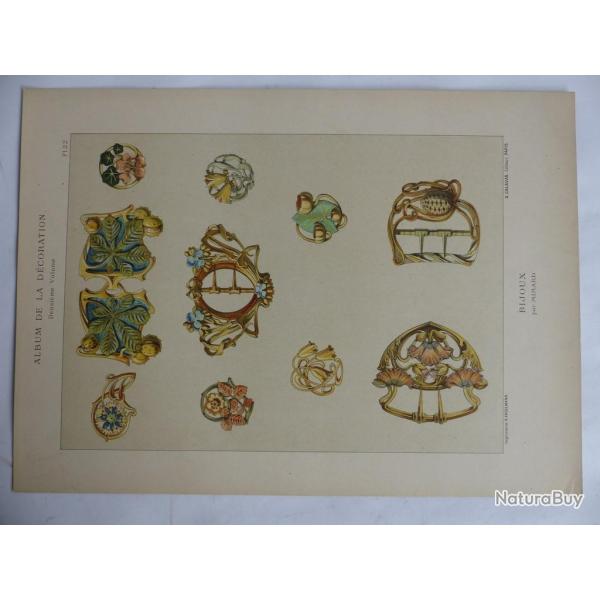 Estampe Paravent Edme COUTY Art nouveau