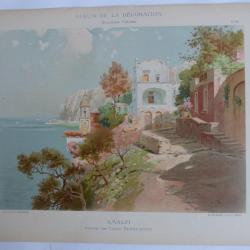 Estampe Amalfi Paysage Carlo BRANCACCIO Art nouveau