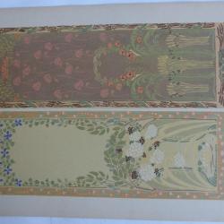 Estampe Deux panneaux J. BOURGEOIS Art nouveau