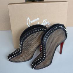 CHRISTIAN LOUBOUTIN escarpins Bourriche 100 Fishnet Booties T38,5