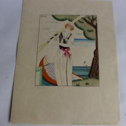 Estampe Charles MARTIN Ohé du bateau Art Déco Ohé