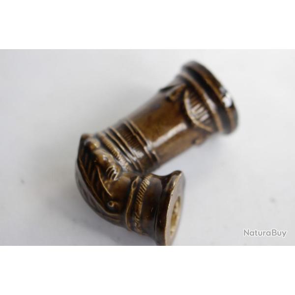 Fourneau de pipe ceramique �maill�e Napoleon III