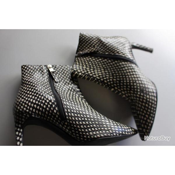 L.K.BENNETT Londres Bottines � talons l�zard T 37