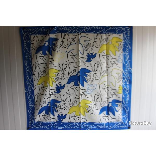 Foulard soie NINA RICCI vintage mode luxe