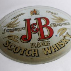 Plaque publicitaire verre églomisé Whisky J&B publicité alcool