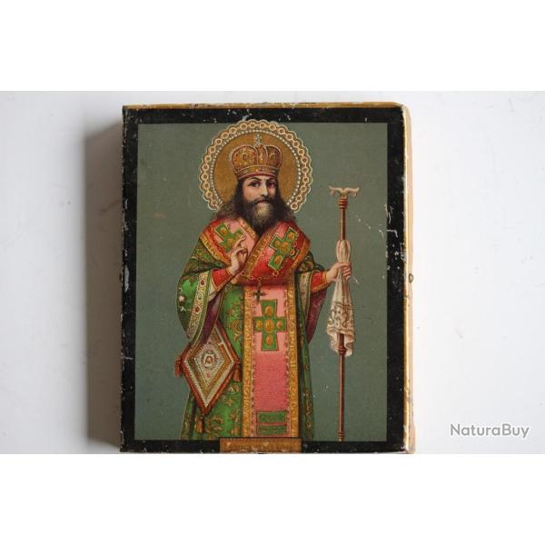 Ancien Ic�ne Saint Th�odose t�le lithographi�e Russie