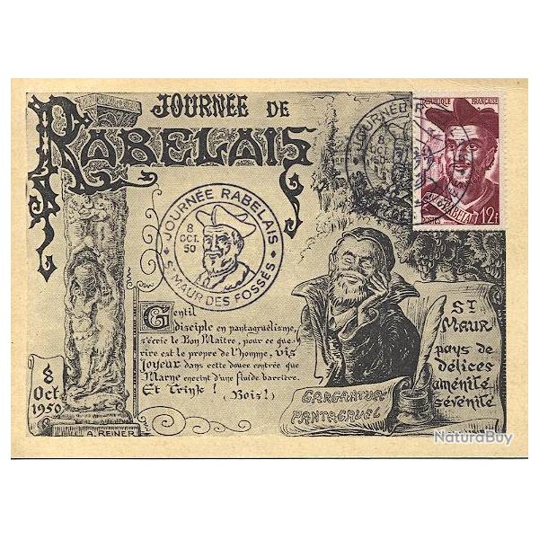 Carte-maximum France n� 866 - Rabelais