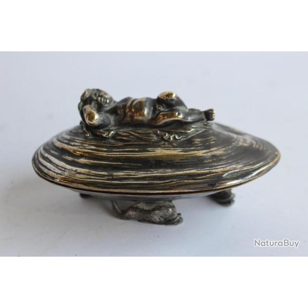 Boite a bijoux bronze argent� ch�rubin amour Napoleon III