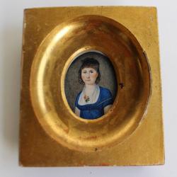 Peinture miniature portrait sur XVIIIe siècle tableaux antiquités