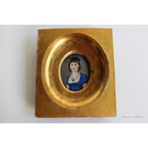 Peinture miniature portrait sur XVIIIe sicle tableaux antiquits