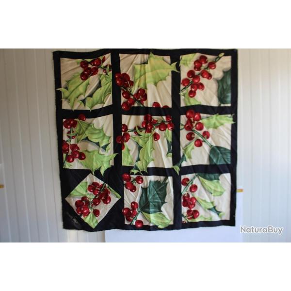 Foulard en soie vintage DANIEL HECHTER Cerises
