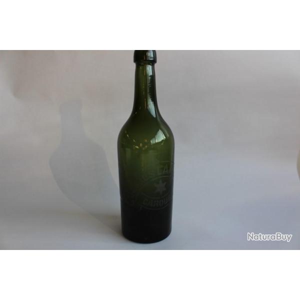 Bouteille ancienne verre souffl� Jaques LAPLACE Carouge (Suisse)