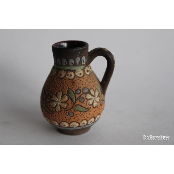 Mini vase terre verniss�e THOUNE THUNE Art populaire SUISSE XIXe