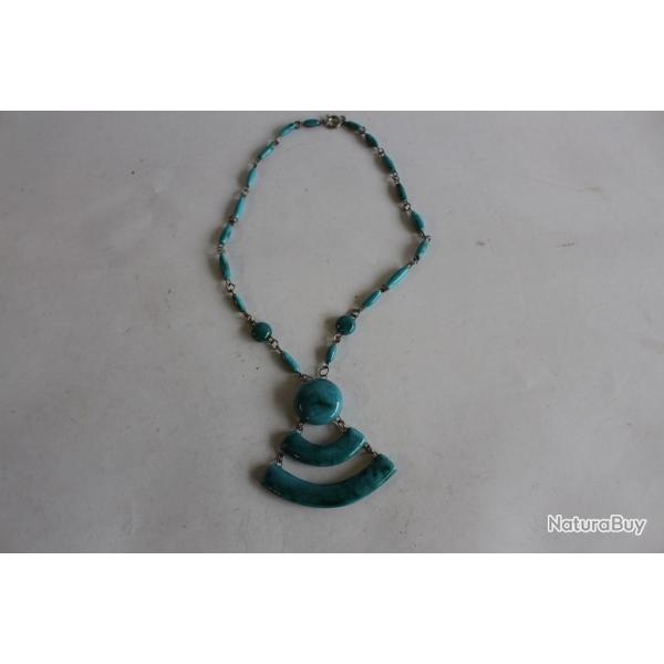 Collier Bijoux vintage c�ramique 1970