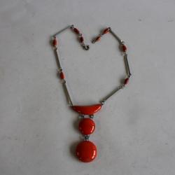 Collier Bijoux vintage céramique 1970