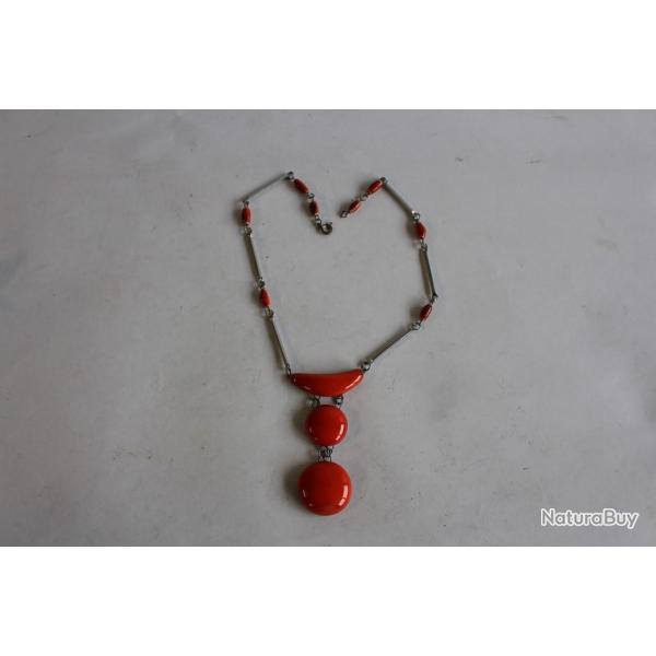 Collier Bijoux vintage c�ramique 1970