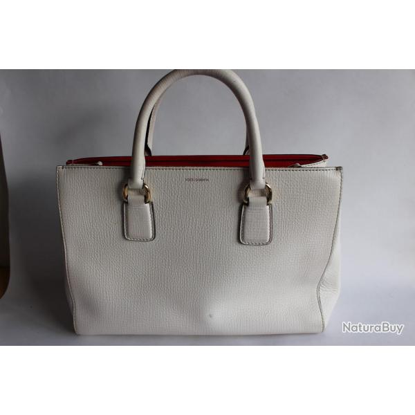 DOLCE & GABBANA sac � main cuir blanc