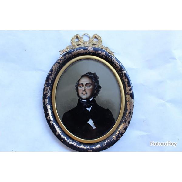 Portrait peinture sous verre Napol�on III (1)