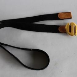 HERMES ceinture cuir et coton noir accessoires mode LUXE