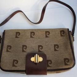 PIERRE CARDIN Sac &agrave; main toile monogramme vintage