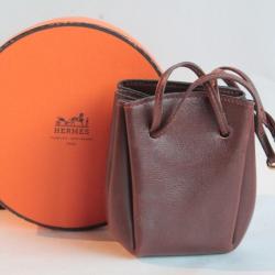 HERMES Bourse Porte-monnaie cha&icirc;ne d'ancre cuir