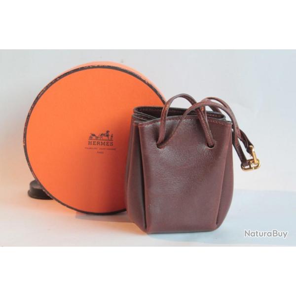 HERMES Bourse Porte-monnaie cha�ne d'ancre cuir
