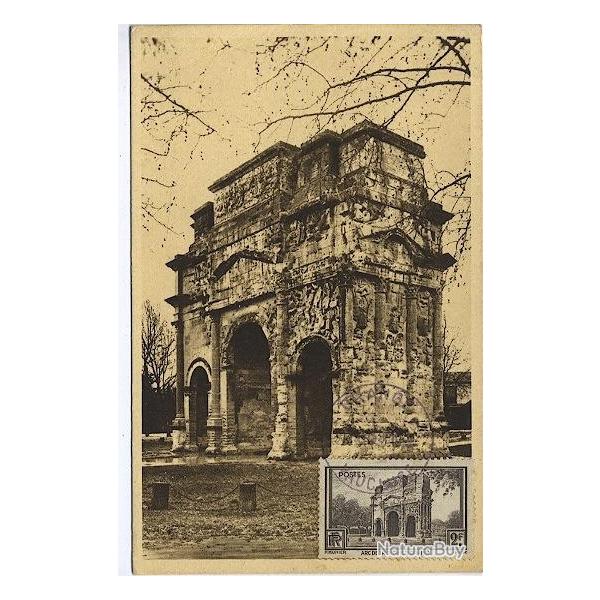 Carte-maximum France n� 389 - L 'Arc de triomphe d'orange