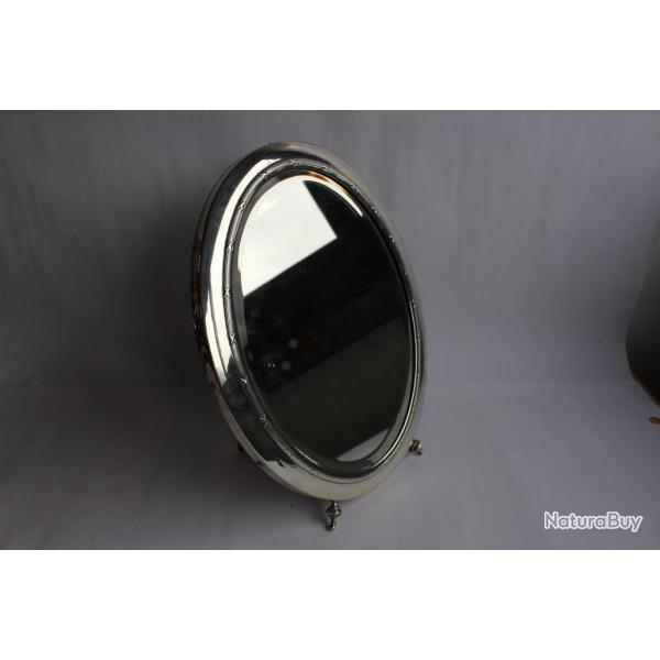 Grand miroir psych� XIXe si�cle argent