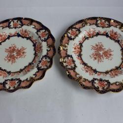 Paire d'assiettes porcelaine Royal Crown Derby