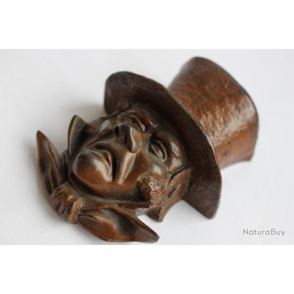 Porte allumettes murale bronze caricature bourgeois