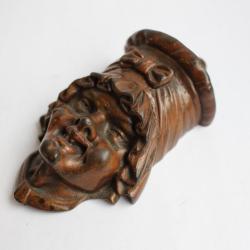 Porte allumettes murale bronze caricature bourgeoise