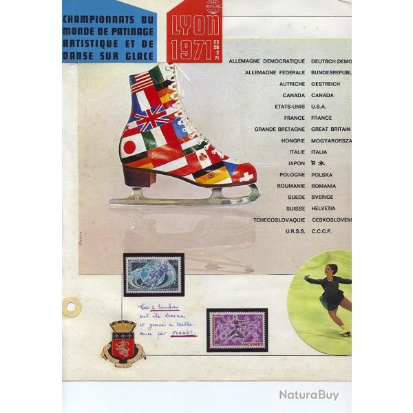 Collection Championnat monde patinage artistique  Lyon 1971